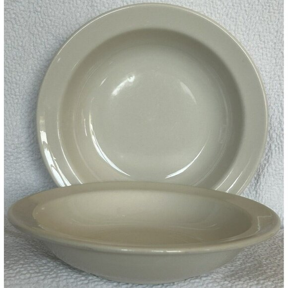 Syscoware Ivory Soup Or Salad Wide Rimmed Bowls 8 1/4”W with 1” Rim VGUC - Picture 1 of 11